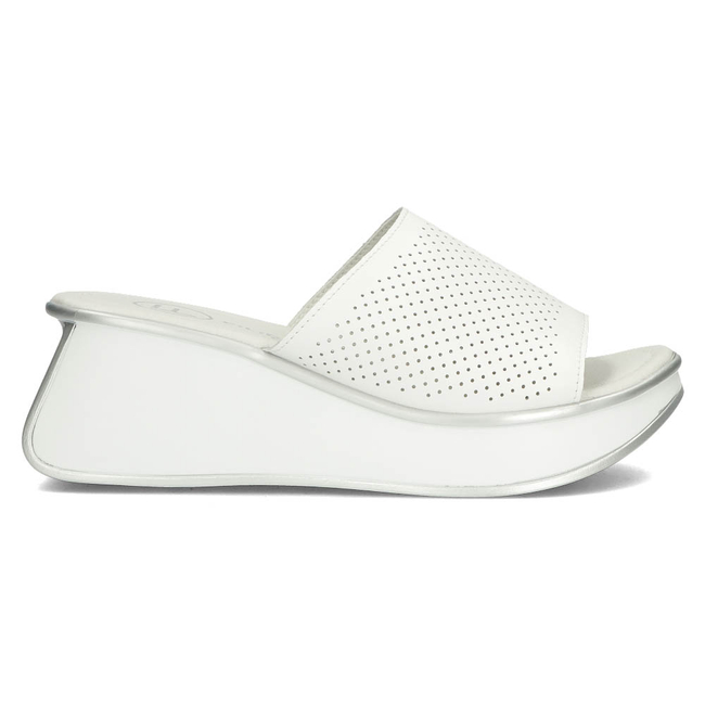 Kožené pantofle Filippo DK3614/22 WH bílé