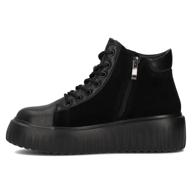 Černě kožené kotníkové boty Filippo DBT6460/24 BK
