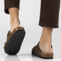 Hnědé kožené pantofle Filippo DK7061/26 D BR