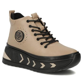 Taupe kožené kotníkové boty Filippo DBT4214/26 TP