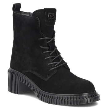 Černé kožené kotníkové boty Filippo DBT8072/26 BK