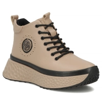 Taupe kožené kotníkové boty na platformě Filippo DBT7998/26 TP