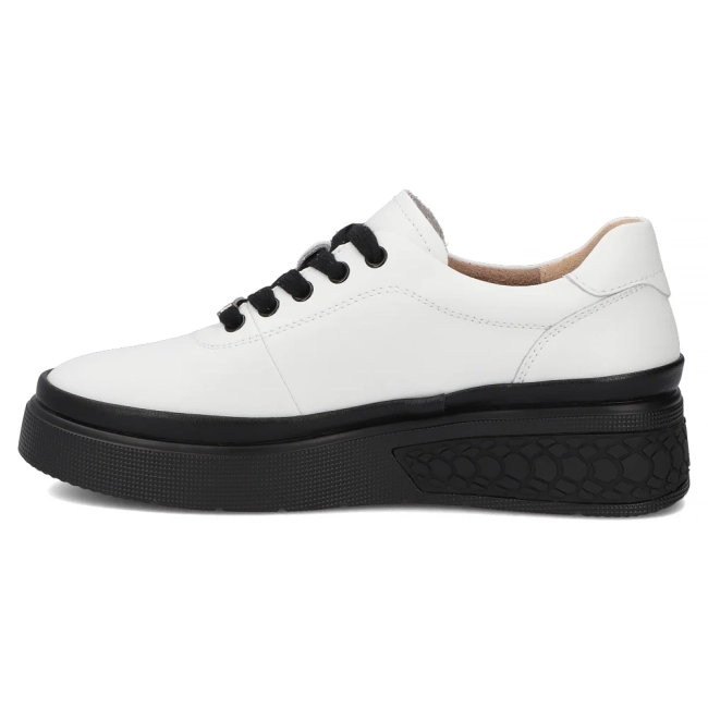 Bílé kožené polobotky na klínku Filippo DP8326/26 WH