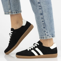 Černé kožené sneakersy Filippo DP6741/25 BK