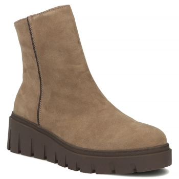 Taupe kožené kotníkové boty Filippo DBT8313/26 TP