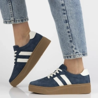 Modré kožené sneakersy Filippo DP6776/25 BL