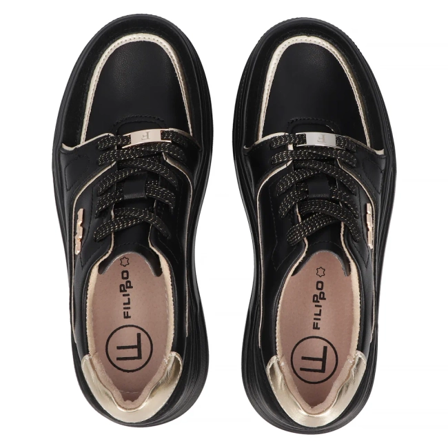 Černé kožené sneakersy Filippo DP6805/25 BK