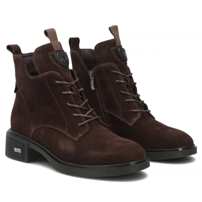 Hnědé kožené kotníkové boty Filippo DBT7952/26 D BR