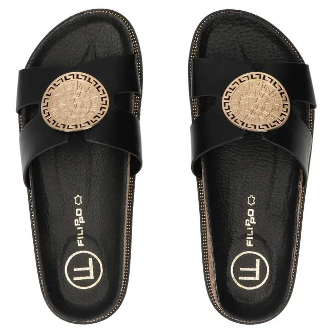 Černé pantofle Filippo DK6972/26 BK