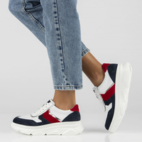 Bílo- modré kožené sneakersy Filippo DP4579/23 WH NV