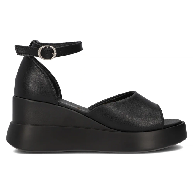Černé kožené sandály Filippo DS6075/24 BK