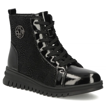 Černě kožené kotníkové boty Filippo DBT8073/26 BK L