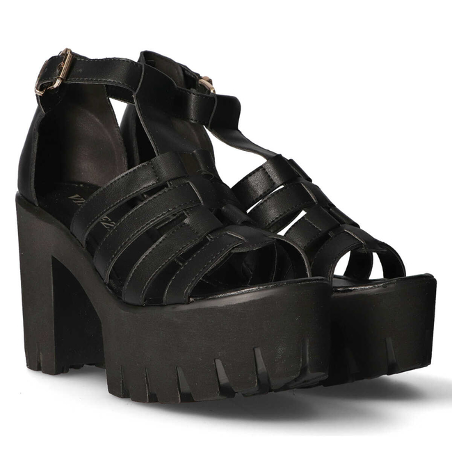 Vinceza R15-D-SD-685-Černé sandály