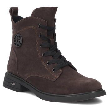 Hnědé kožené kotníkové boty Filippo DBT7997/26 D BR