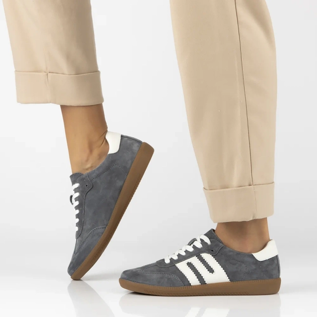 Šedé kožené tenisky Filippo DP7492/25 GR