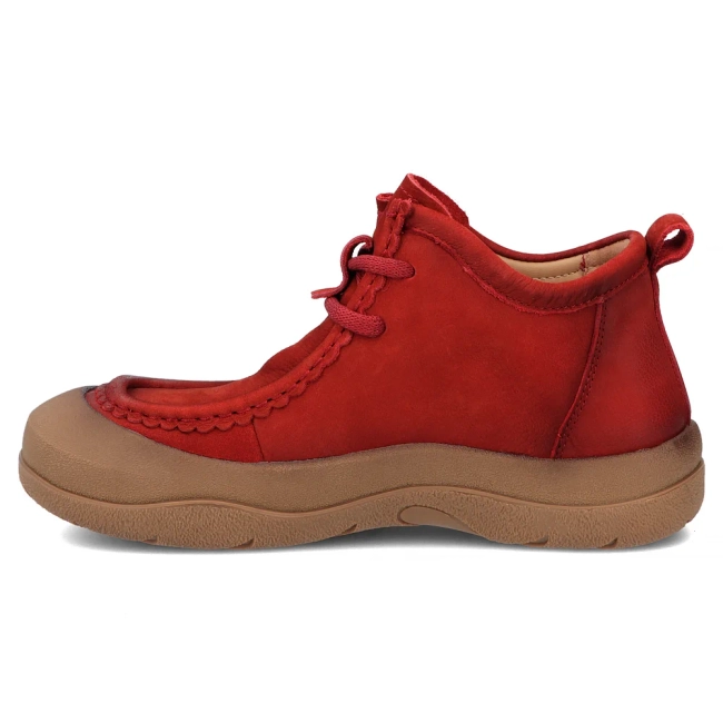 Červené kožené kotníkové boty Filippo DBT8212/26 RD