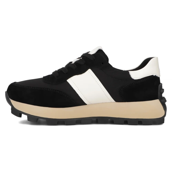 Černé kožené sneakersy Filippo DP6498/25 BK WH