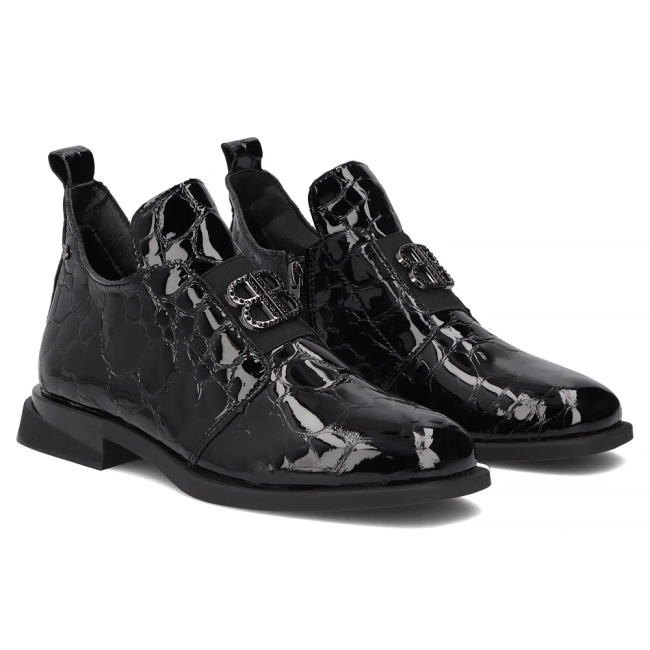 Černé kožené kotníkové boty Filippo DBT4763/26 BK CR