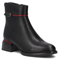 Černé kožené kotníkové boty Filippo DBT8124/26 BK RD