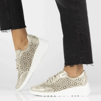 Zlaté kožené sneakersy Filippo DP4690/24 GO