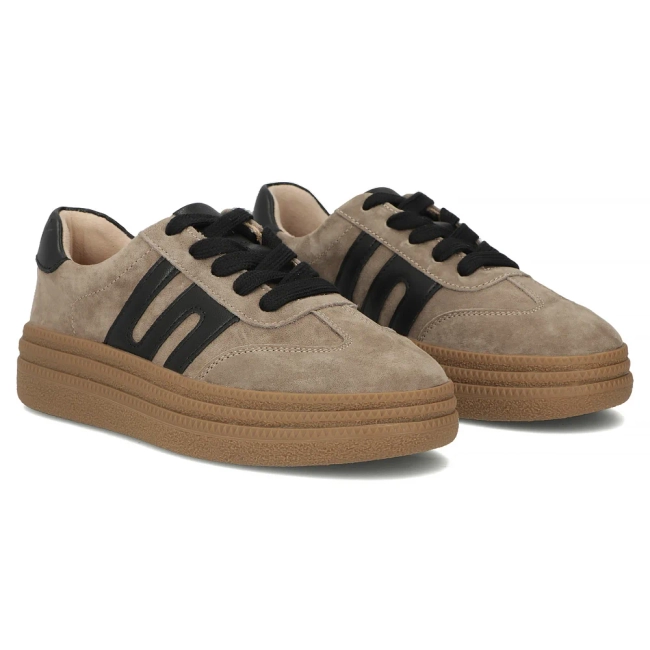 Taupe kožené tenisky Filippo DP7114/26 TP