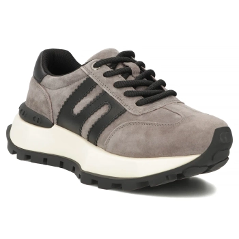 Šedé kožené tenisky Filippo DP7985/26 GR