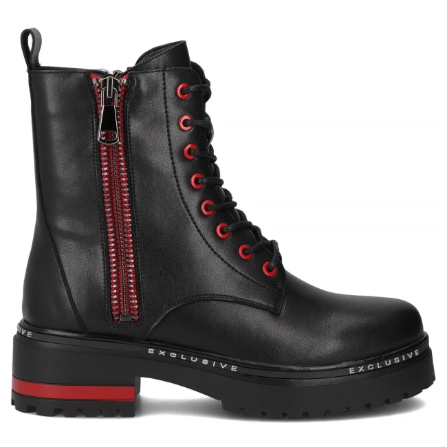 Černé kožené kotníkové boty Filippo DBT6601/26 BK