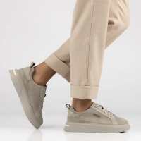 Šedá kožené sneakersy Filippo DP4580/23 BE