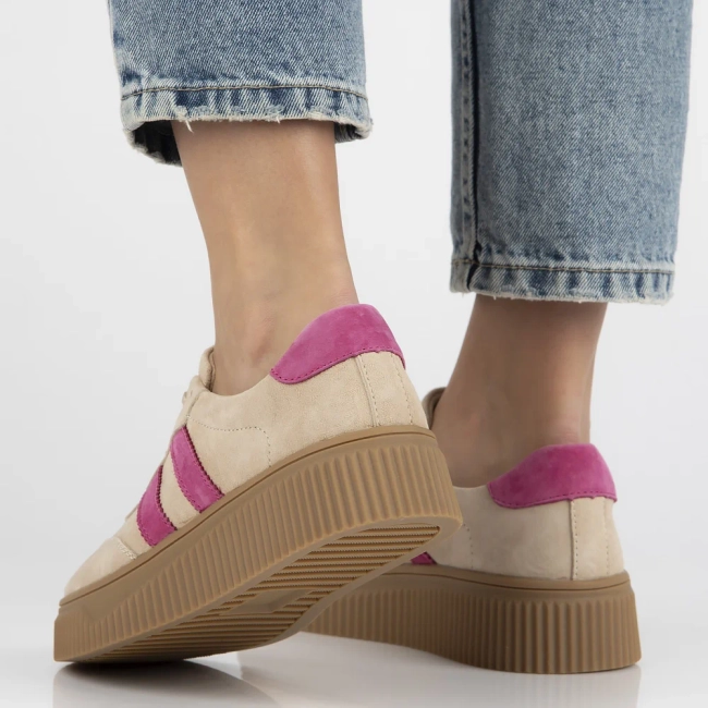 Béžovo-růžové kožené sneakersy Filippo DP6776/25 BE FH